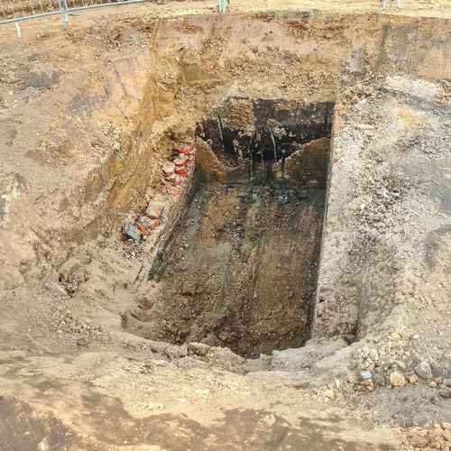 open trench in the dirt