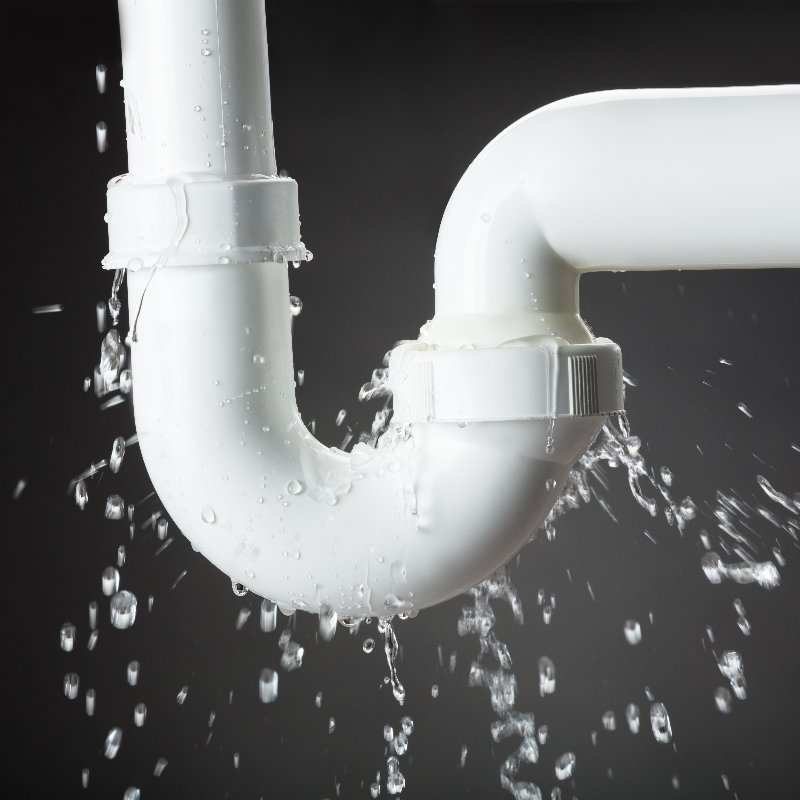 white pvc pipe leaking water