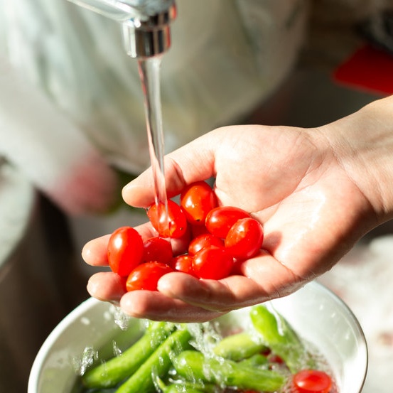 cleaning veggies