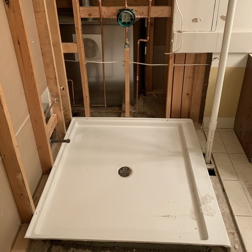 shower installation in a bathroom